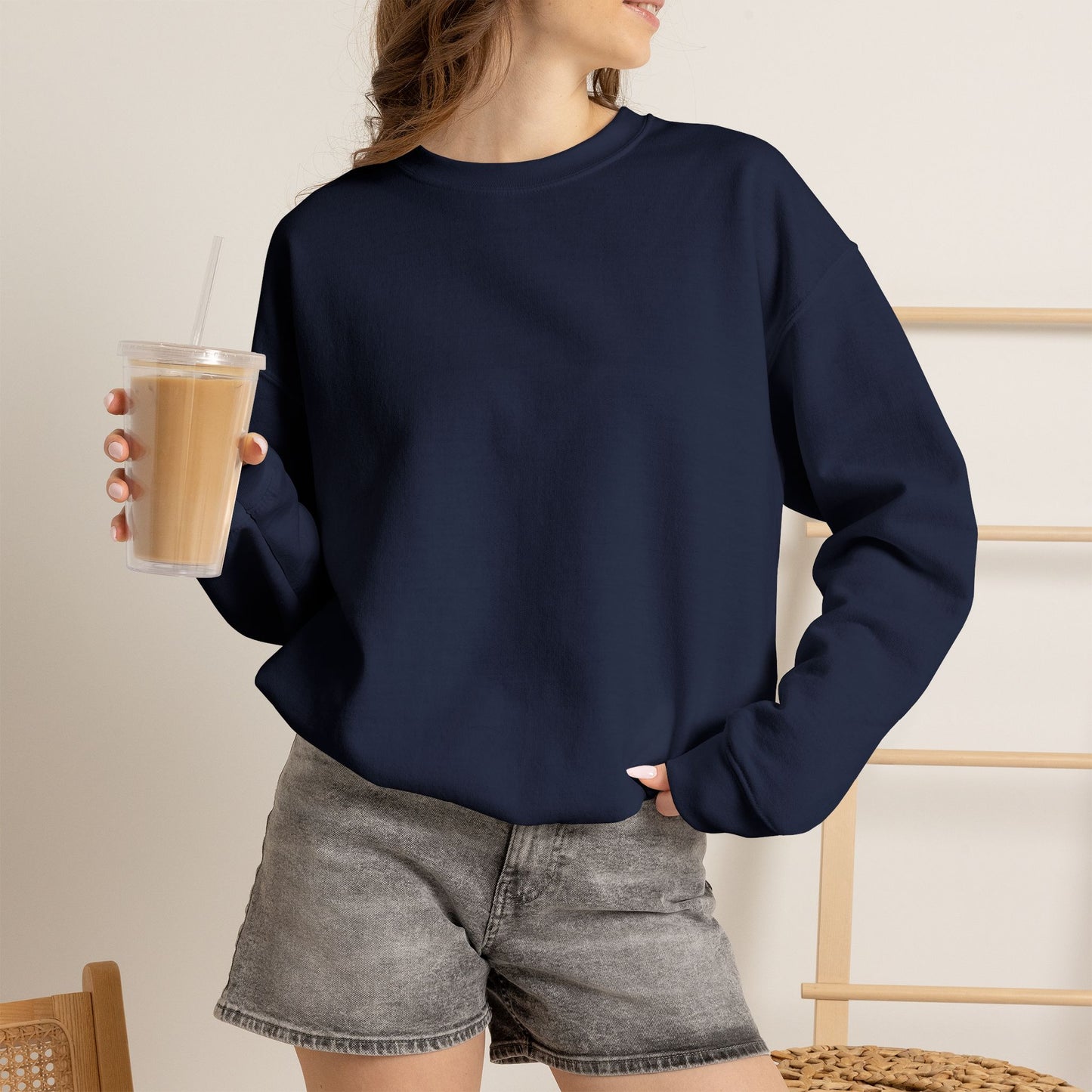 Crewneck Sweatshirt — Script Galloway Navy Minimalist Pullover