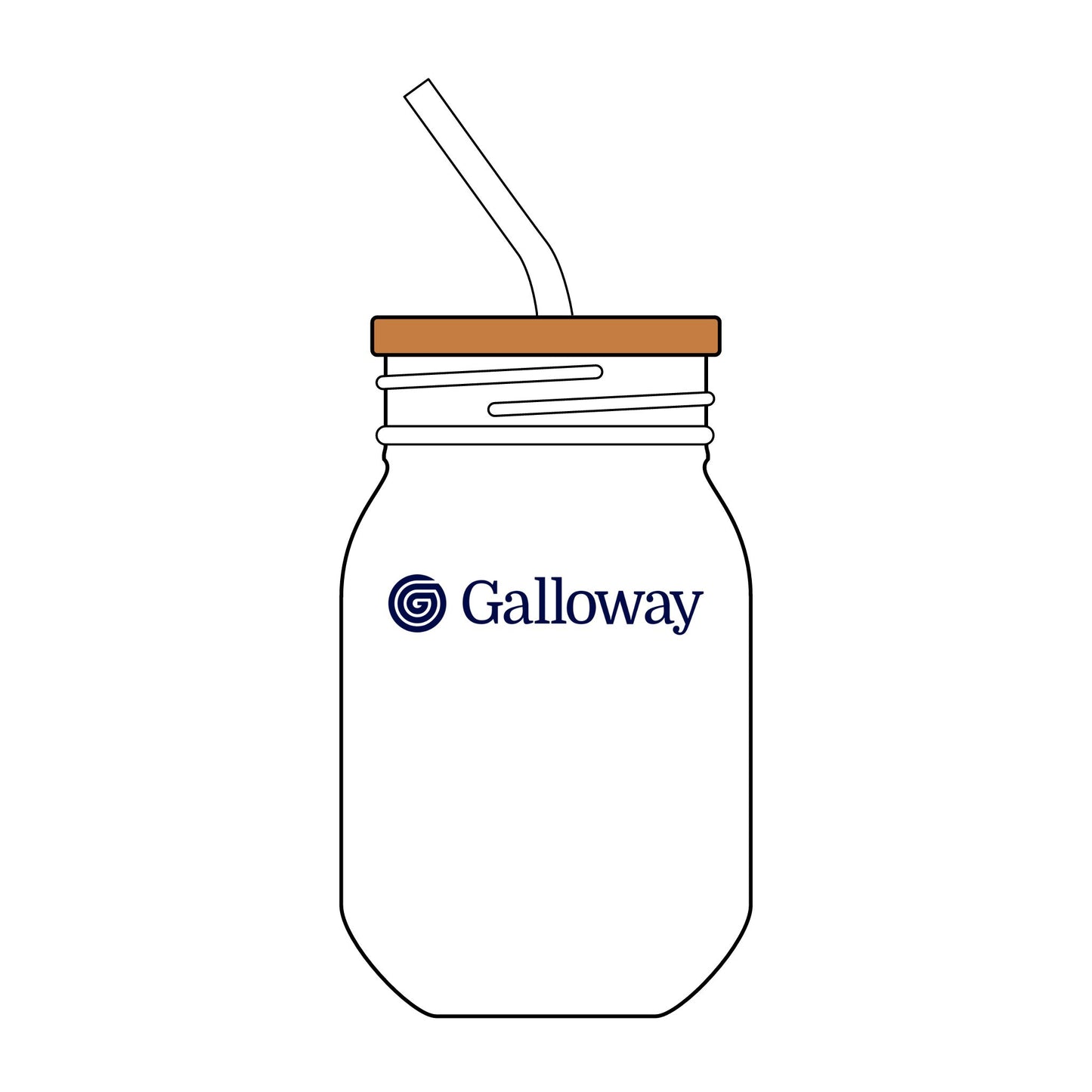 Engraved 16oz Mason Glass with Straw