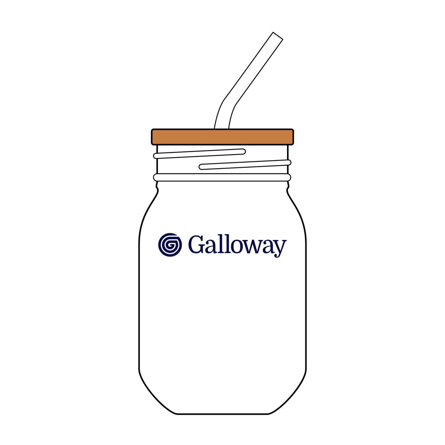 Engraved 16oz Mason Glass with Straw