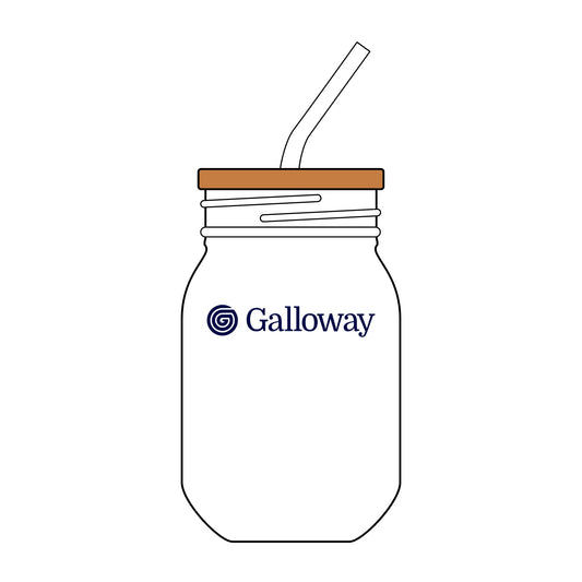 Engraved 16oz Mason Glass with Straw